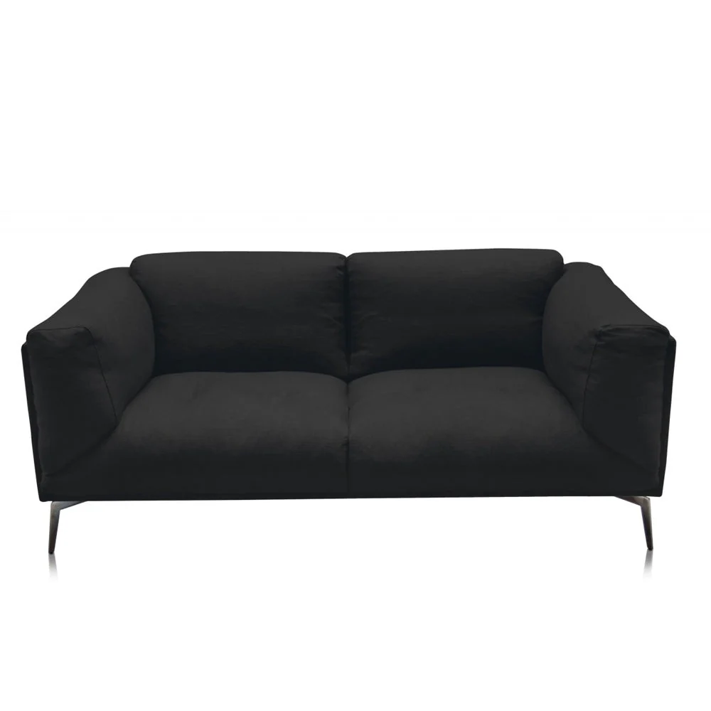 Alberta Two-Seater Sofa with Reynaldo Rave Jet Black Fabric
