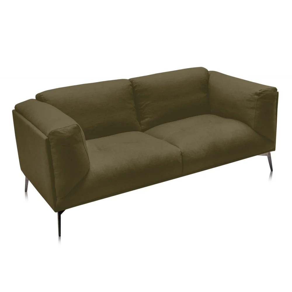 Alberta Two-Seater Sofa with Reynaldo Rave Military Olive Fabric - Image 2