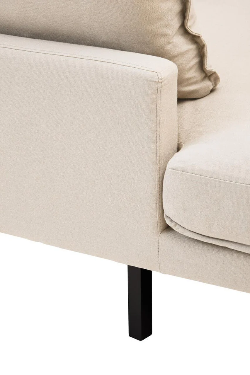 Alora 3 Seater Chaise Sofa - Cream - Left Facing - Image 11
