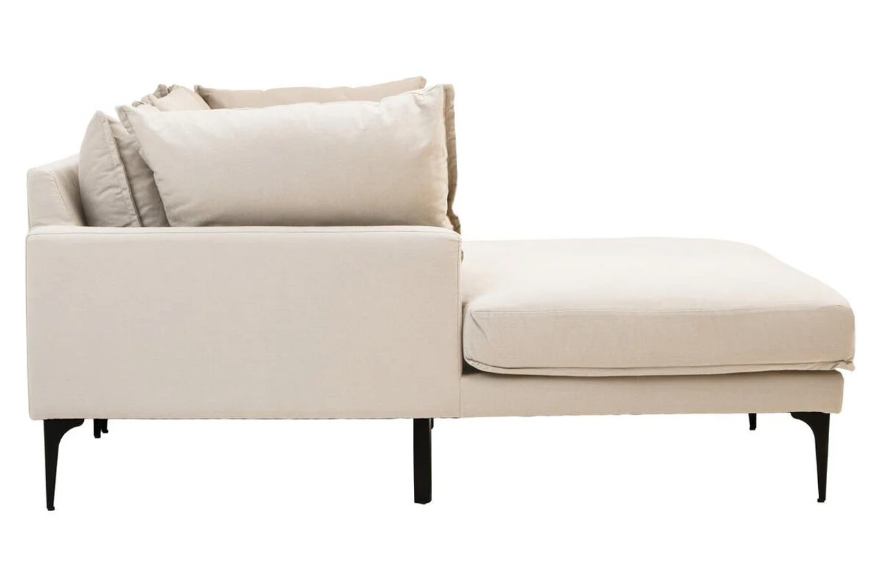 Alora 3 Seater Chaise Sofa - Cream - Left Facing - Image 5