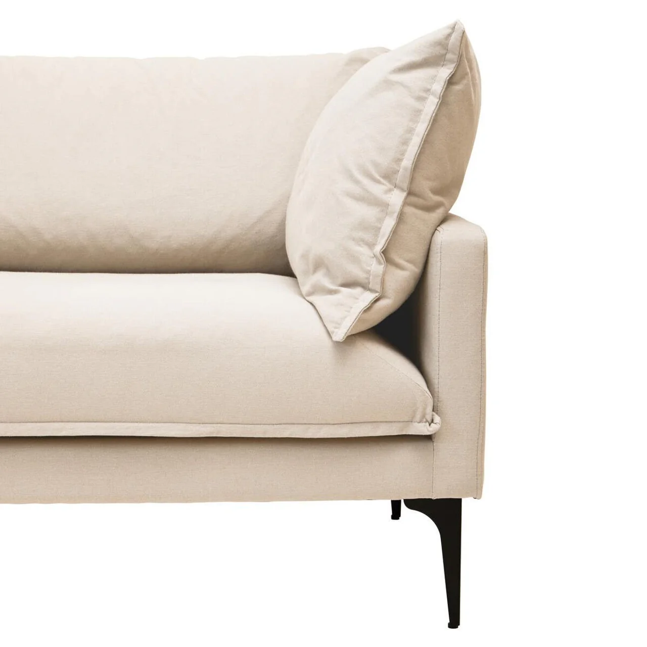 Alora 3 Seater Chaise Sofa - Cream - Left Facing - Image 8