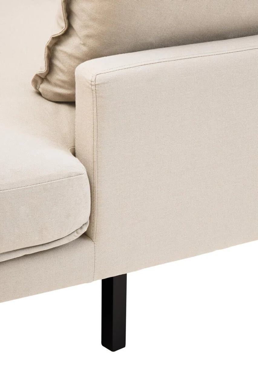 Alora 3 Seater Chaise Sofa - Cream - Right Facing - Image 10