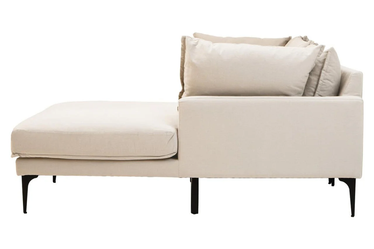Alora 3 Seater Chaise Sofa - Cream - Right Facing - Image 5
