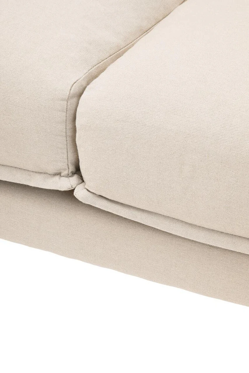 Alora 3 Seater Chaise Sofa - Cream - Right Facing - Image 8