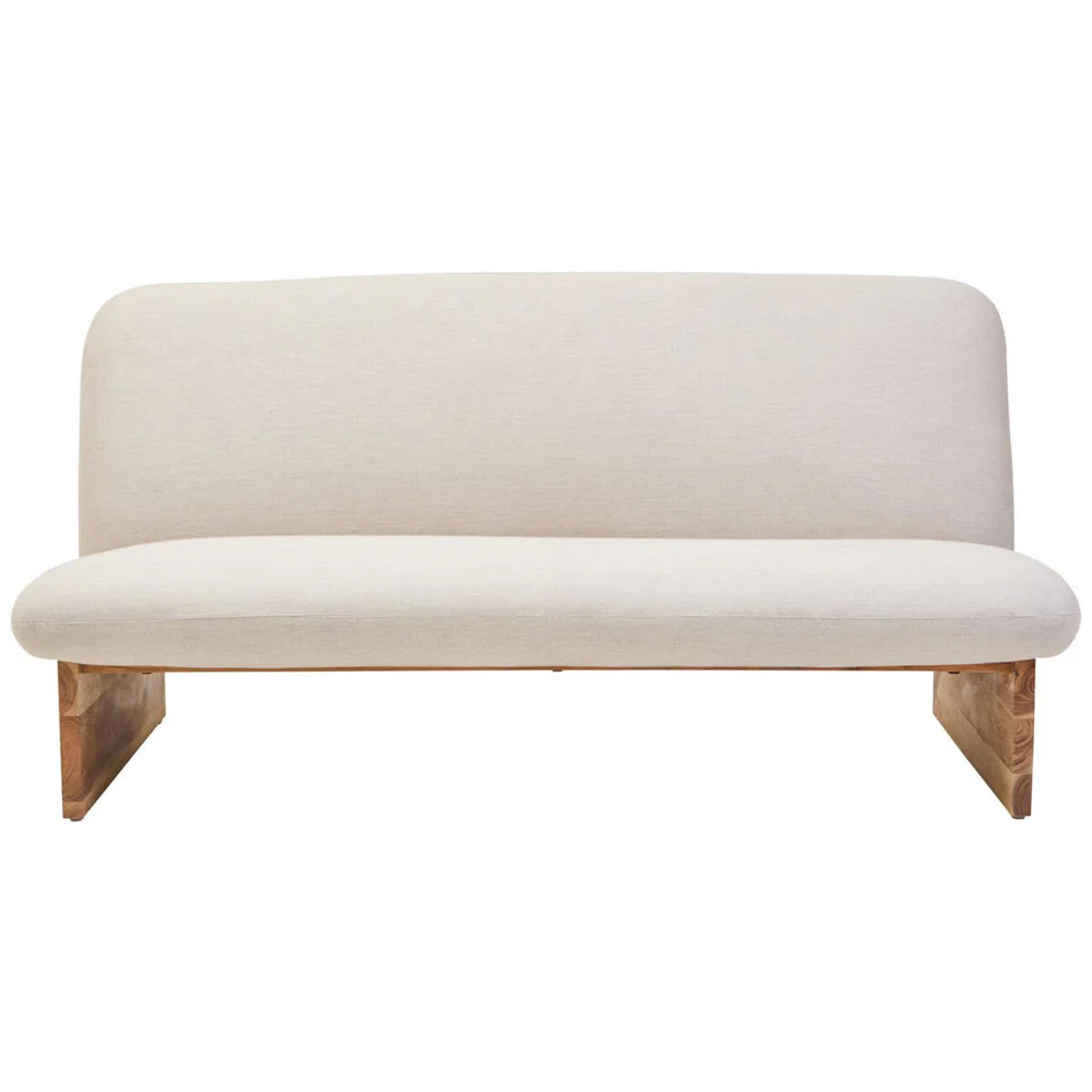 Althea Armless 2 Seater Sofa – Cream Linen