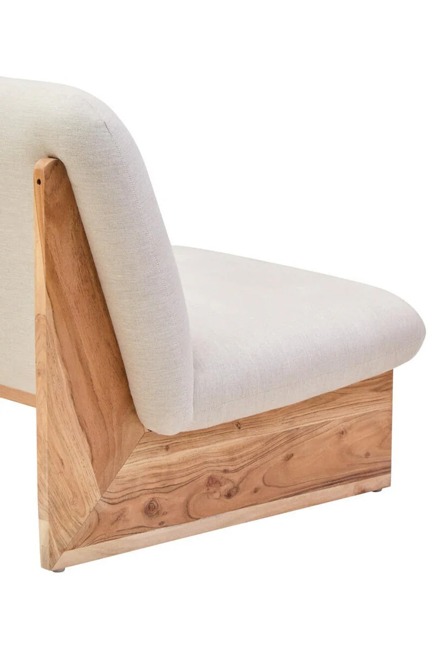 Althea Armless 2 Seater Sofa – Cream Linen - Image 10