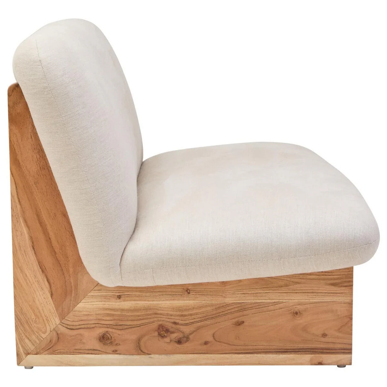 Althea Armless 2 Seater Sofa – Cream Linen - Image 5
