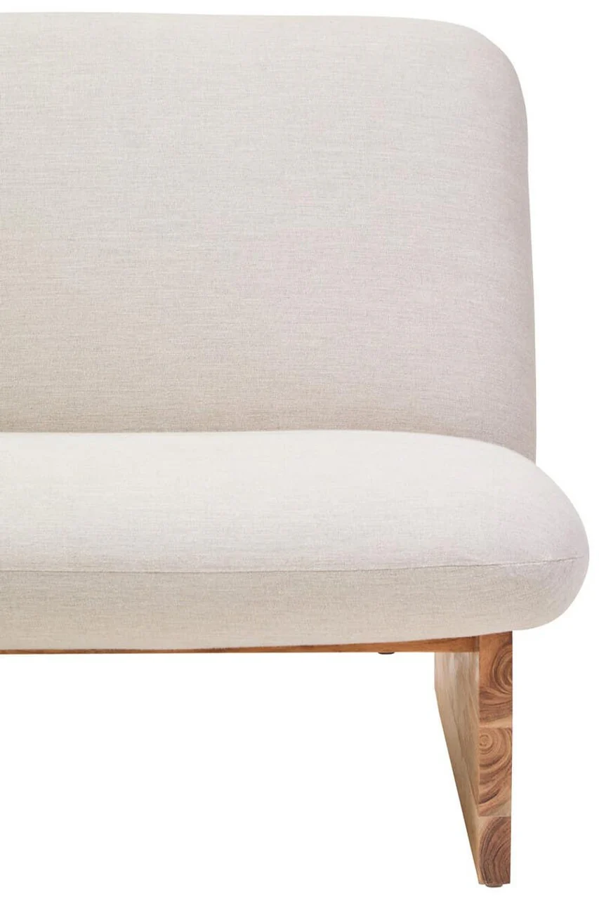 Althea Armless 2 Seater Sofa – Cream Linen - Image 6