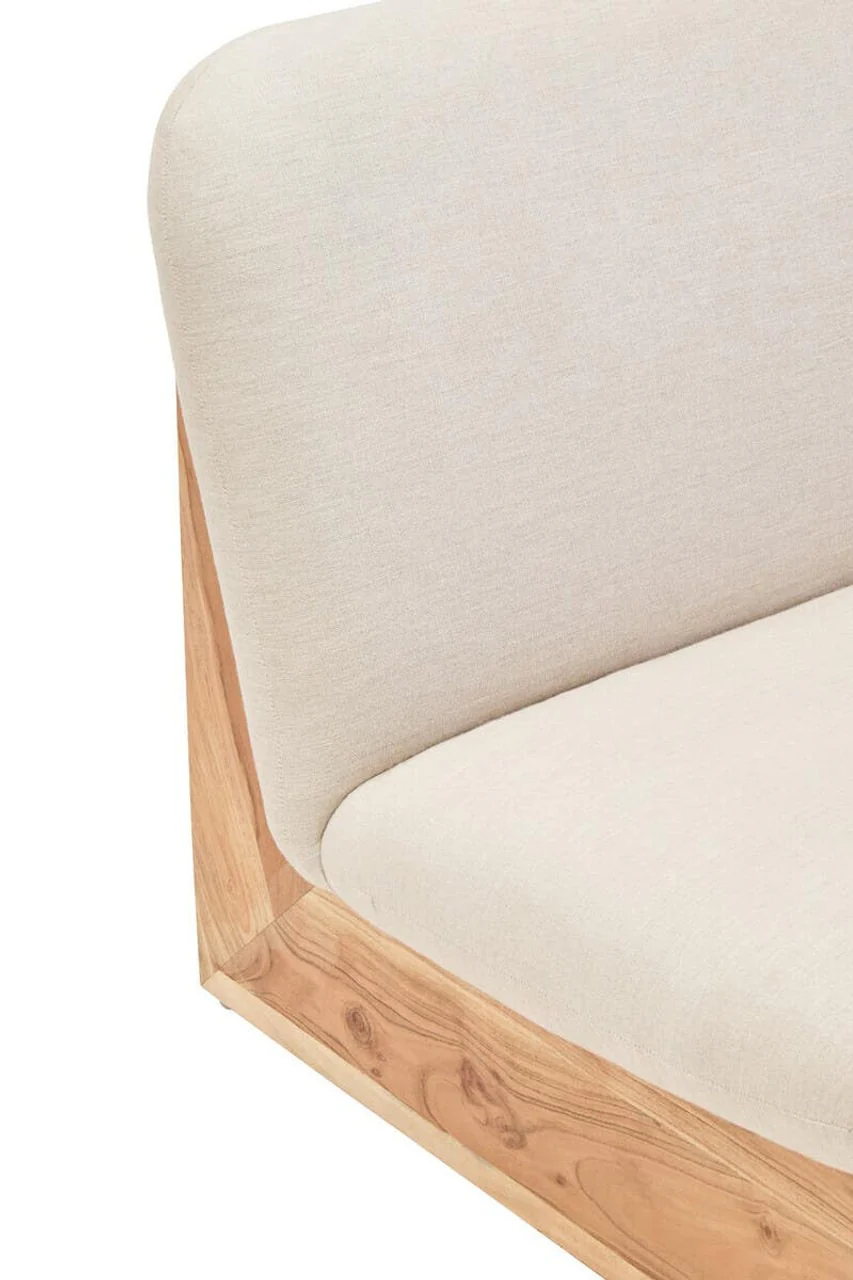 Althea Armless 2 Seater Sofa – Cream Linen - Image 7