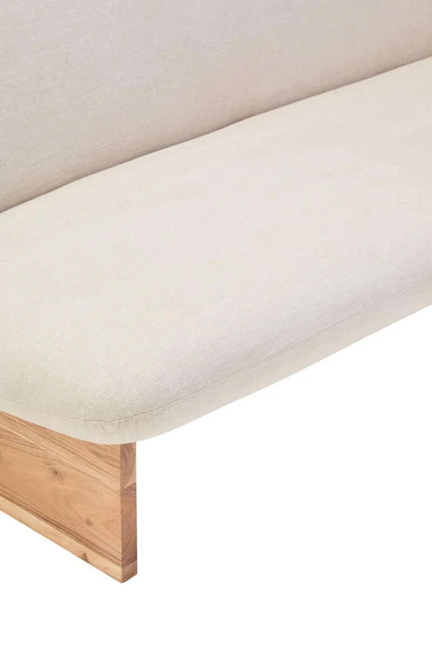 Althea Armless 2 Seater Sofa – Cream Linen - Image 8