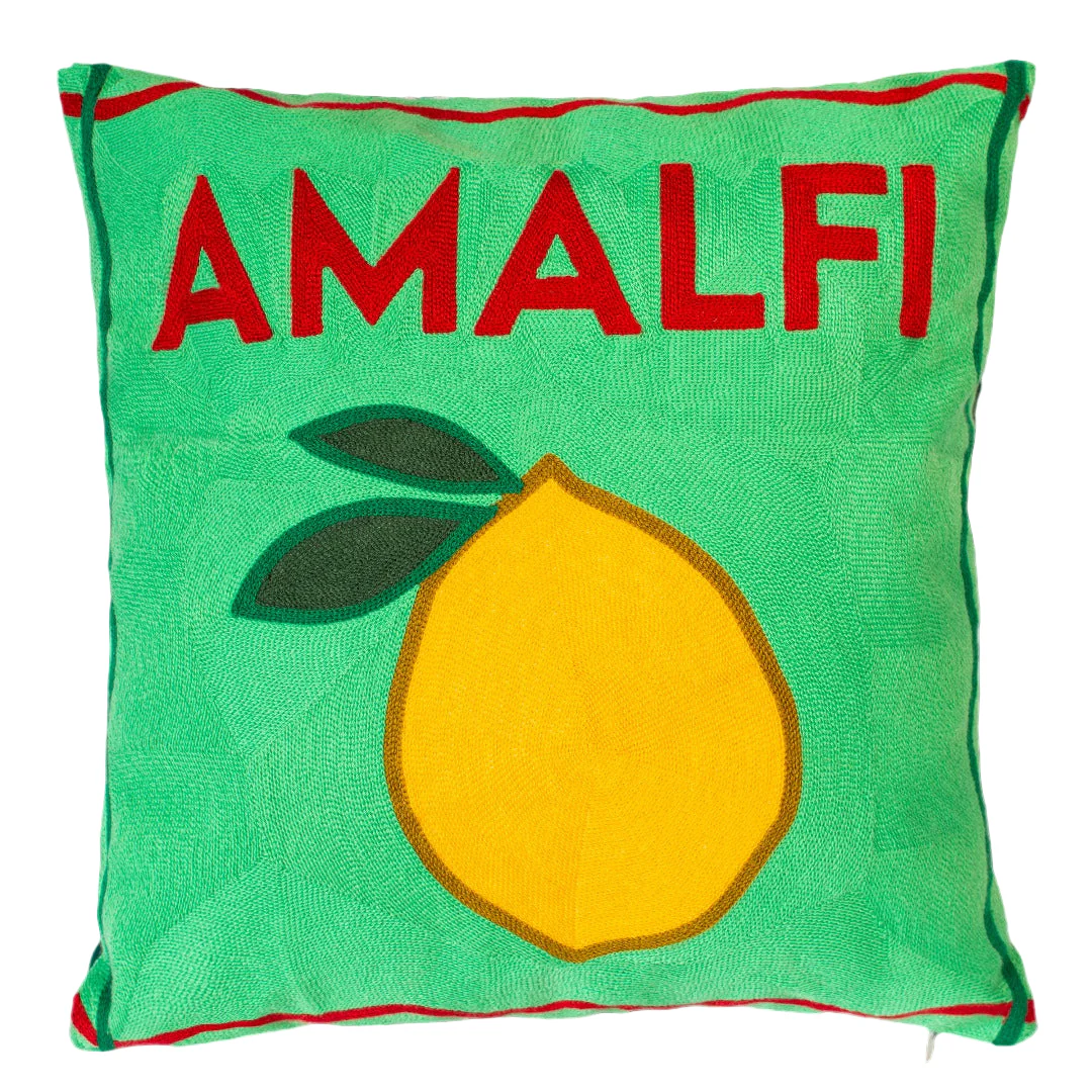 The Pillow Drop Amalfi Needlepoint Cushion
