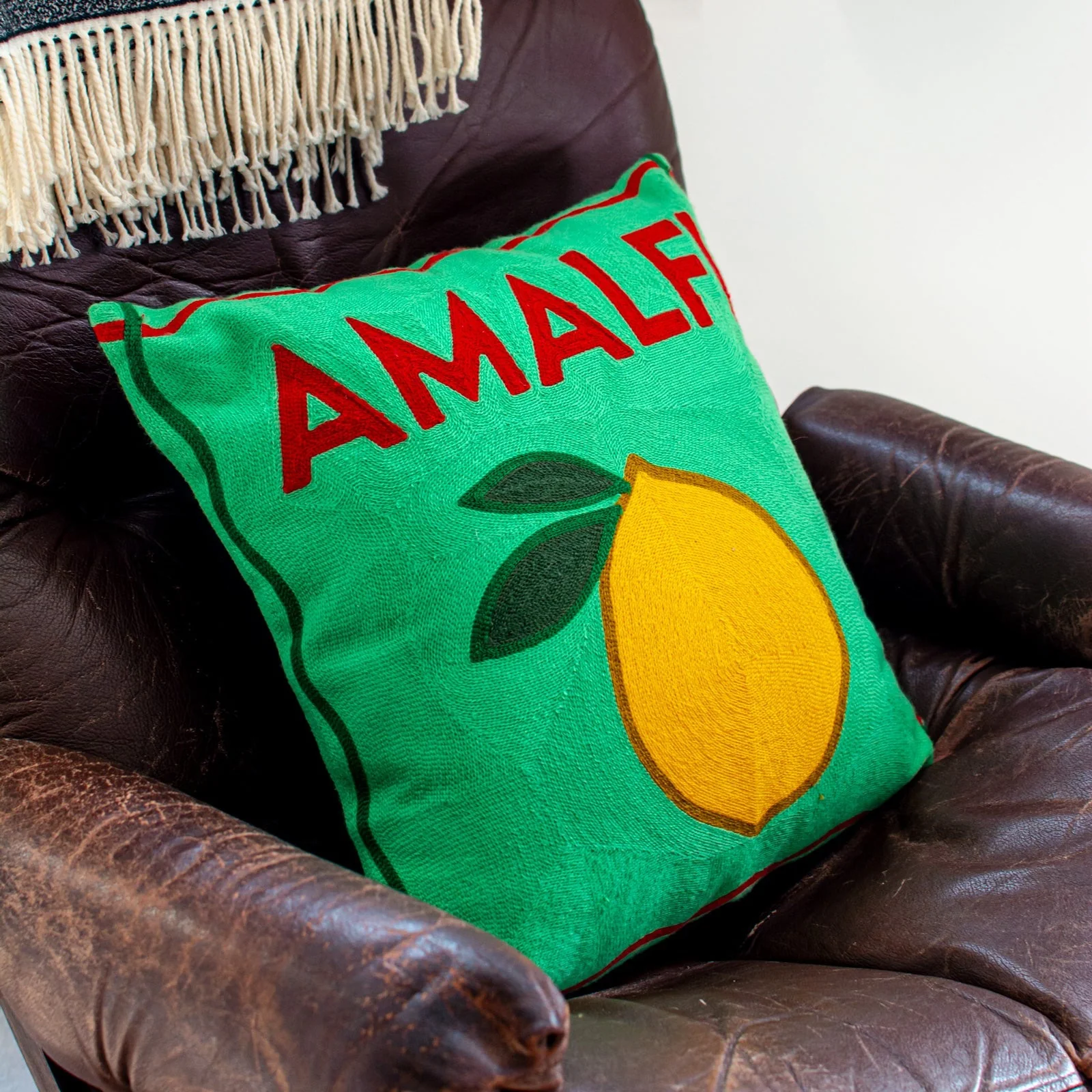 The Pillow Drop Amalfi Needlepoint Cushion - Image 4