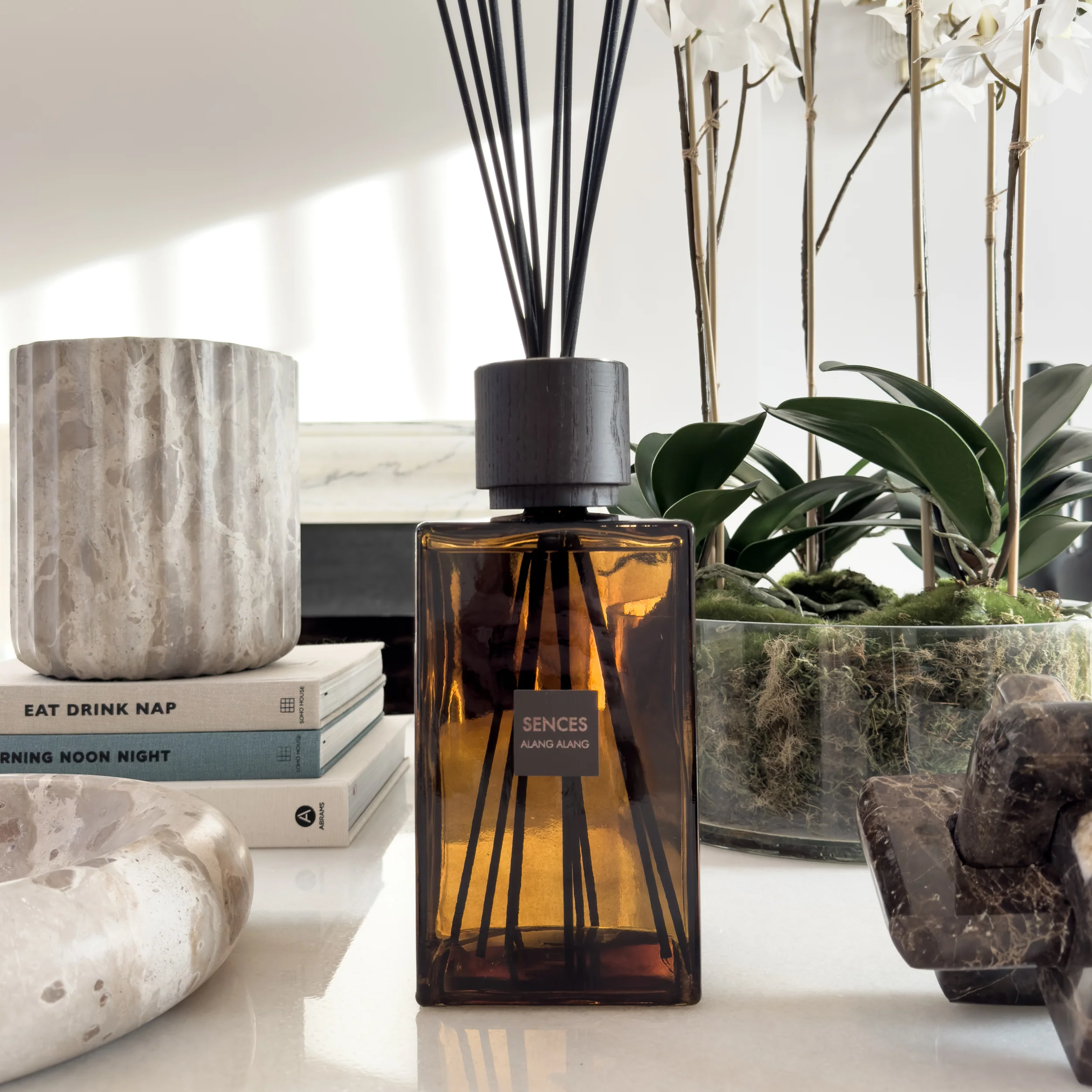 Enormous Amora Reed Diffuser with Amber Glass Bottle - Image 2