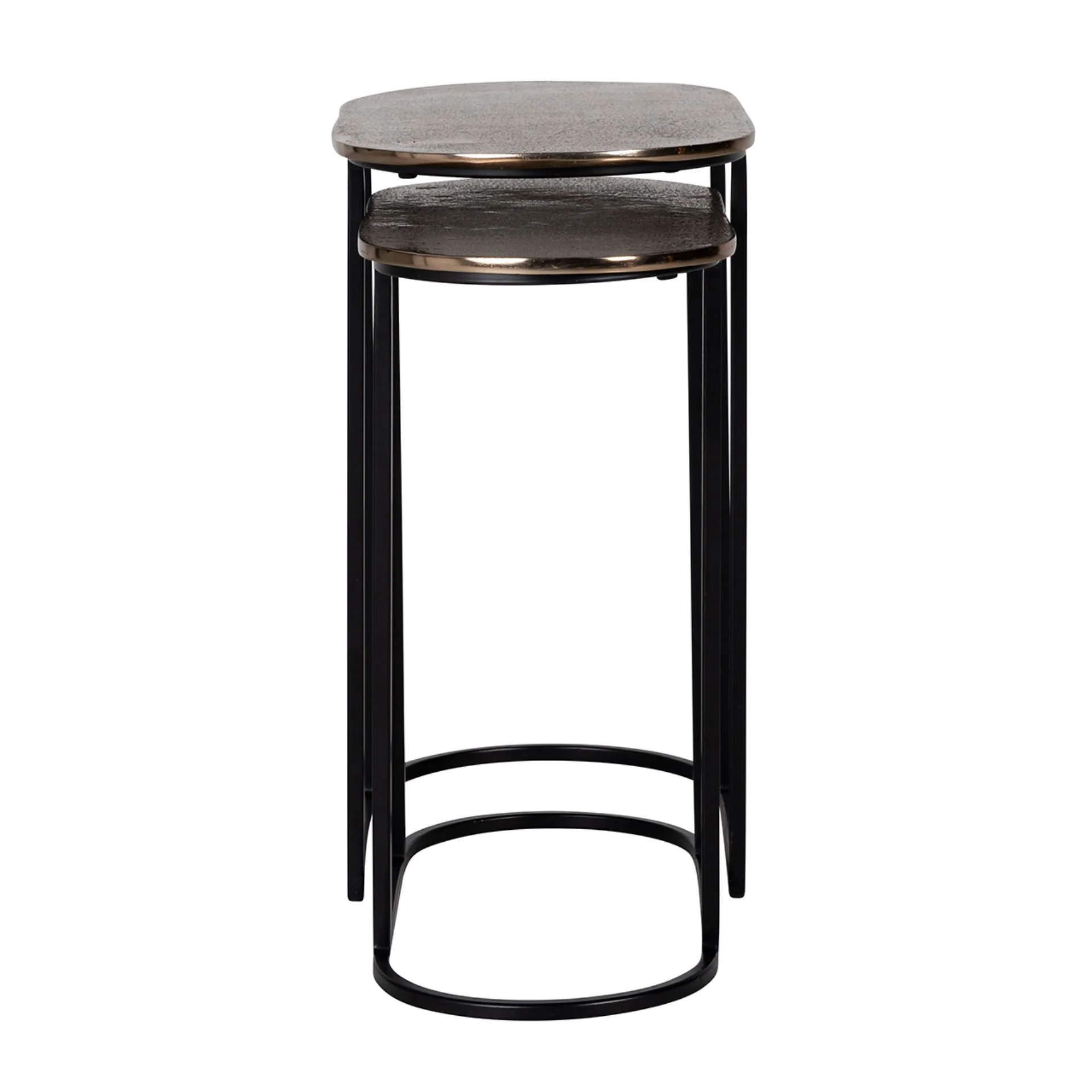 Richmond Interiors Chandon End Tables with Aluminium Tops – Set of 2 - Image 4