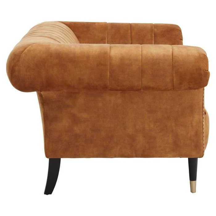 Annette 2-Seater Sofa – Gold Velvet - Image 3