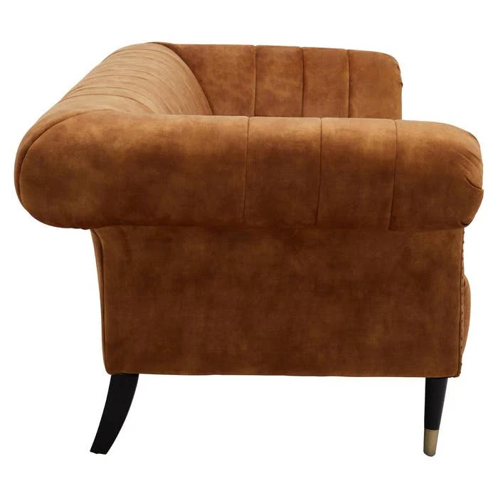 Annette 3-Seater Sofa – Gold Velvet - Image 3