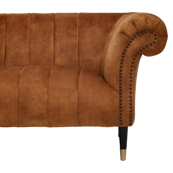 Annette 3-Seater Sofa – Gold Velvet - Image 5