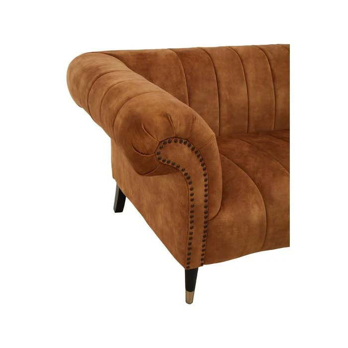 Annette 3-Seater Sofa – Gold Velvet - Image 6