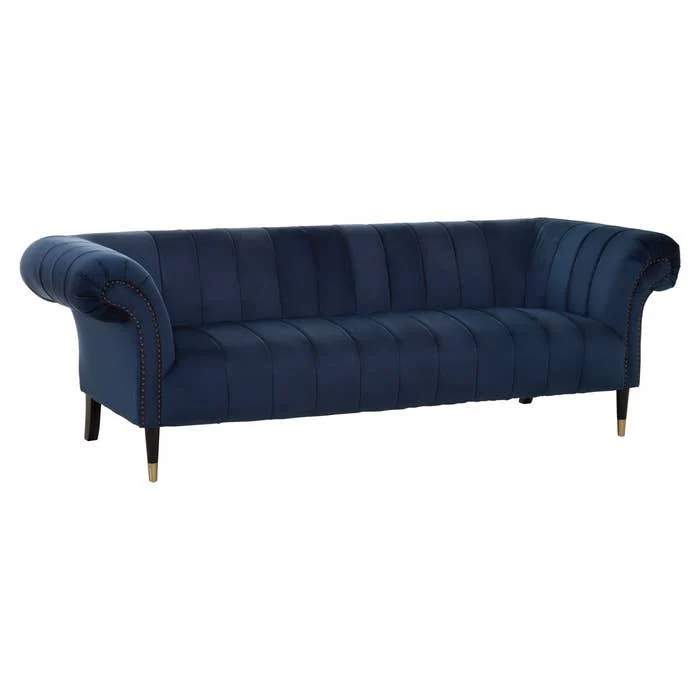 Annette 3-Seater Sofa – Midnight Blue Velvet - Image 2