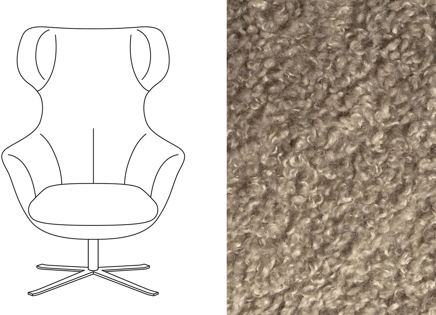 Arabella Swivel Chair – Doodle Fabric - Image 10