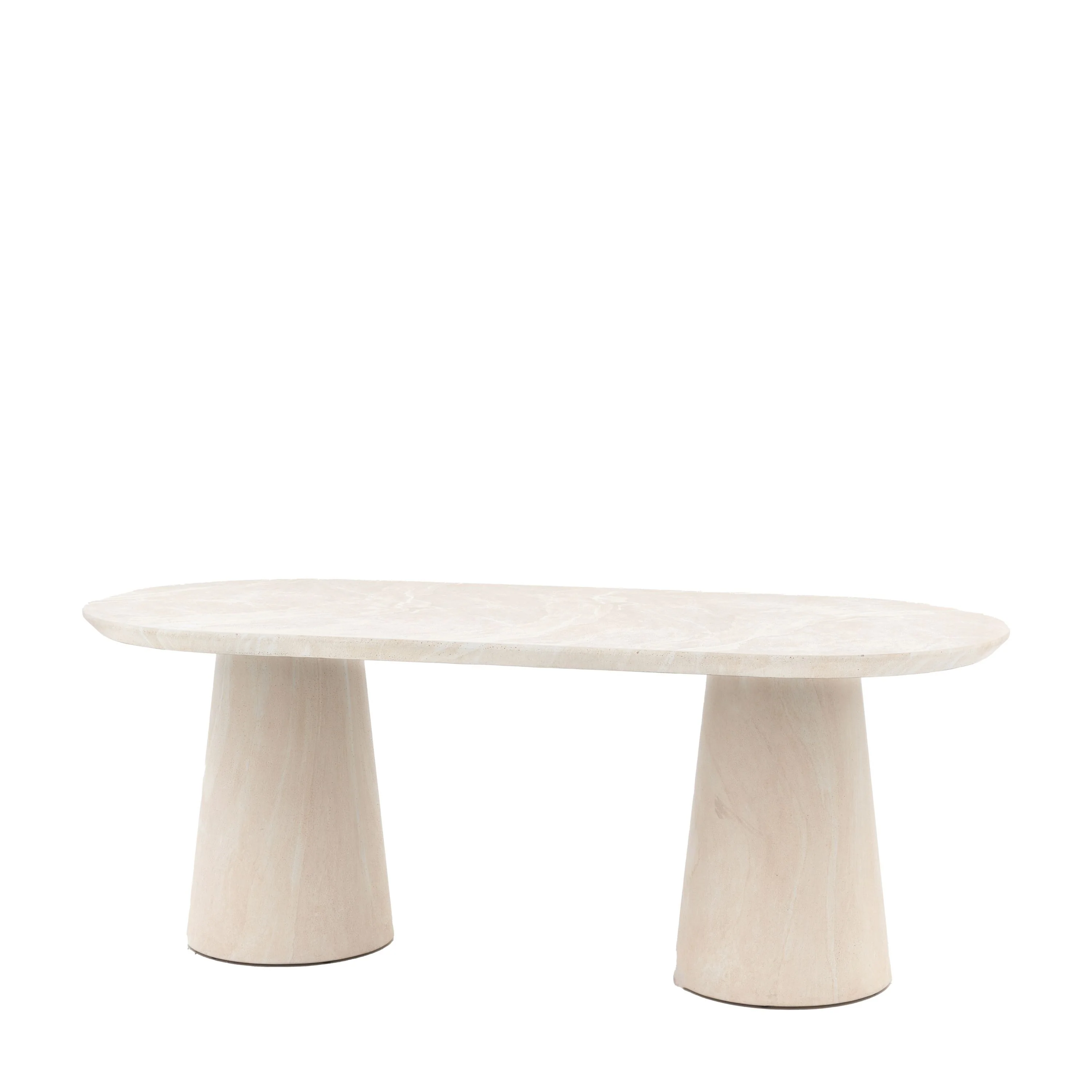 Arbor Oval Dining Table – Travertine-Style Finish - Image 2
