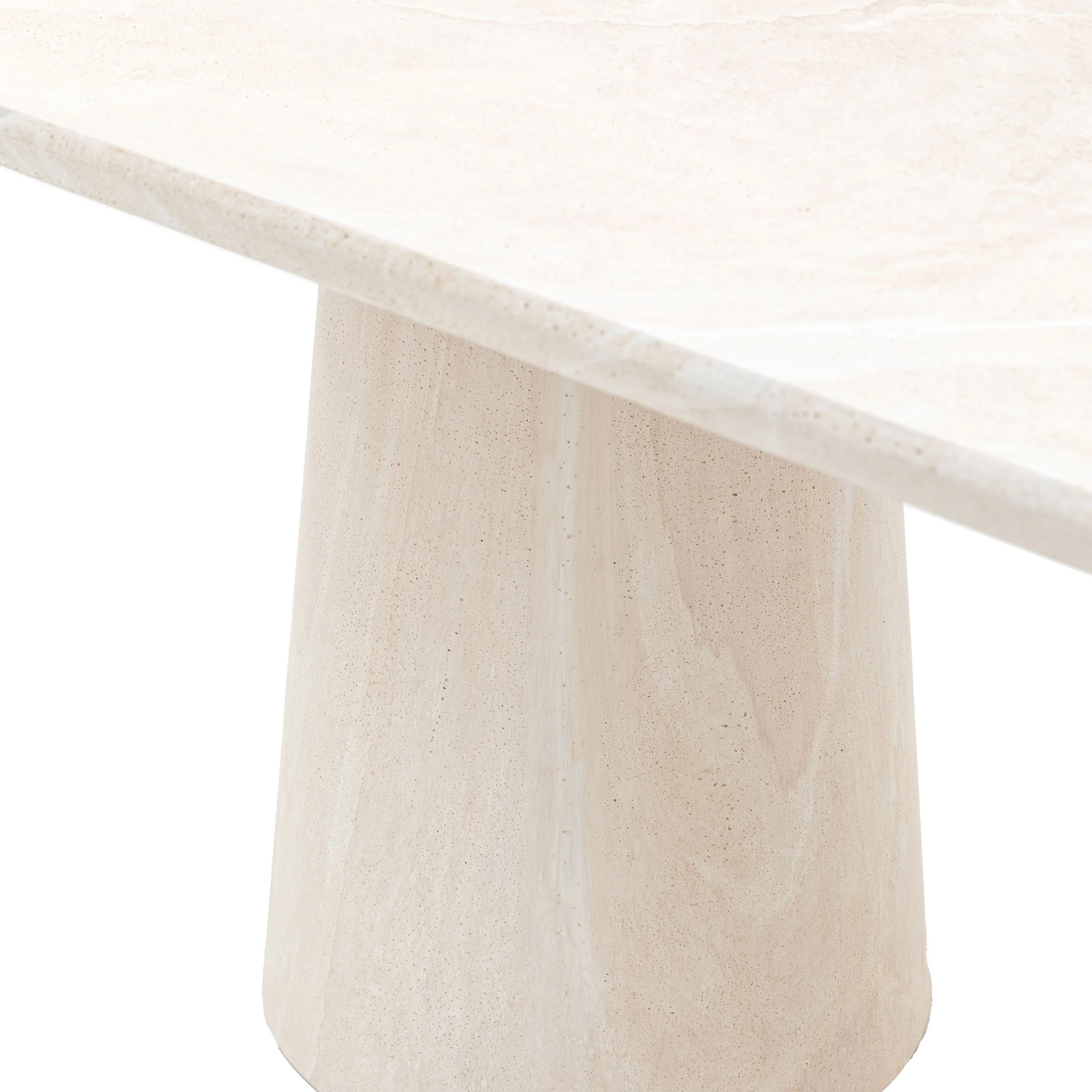 Arbor Oval Dining Table – Travertine-Style Finish - Image 4