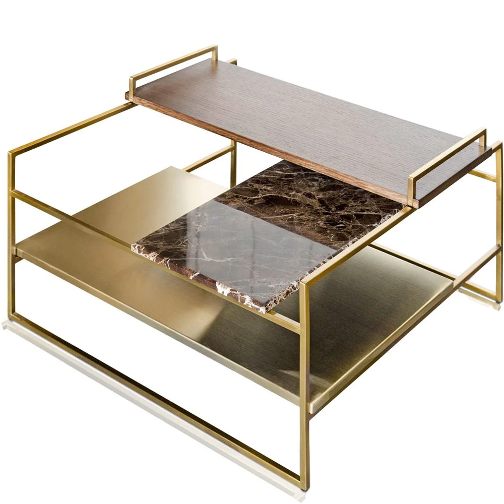 Arris Coffee Table in Brushed Gold – Small - Image 6