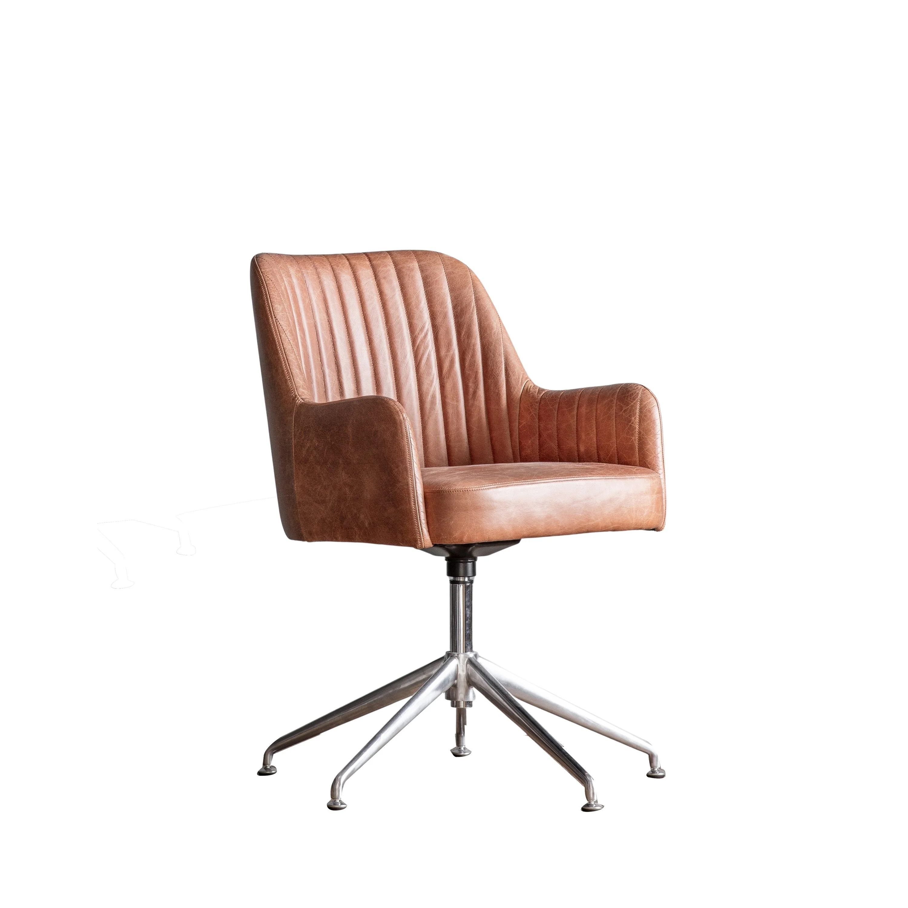 Ashcroft Swivel Chair – Vintage Brown - Image 2