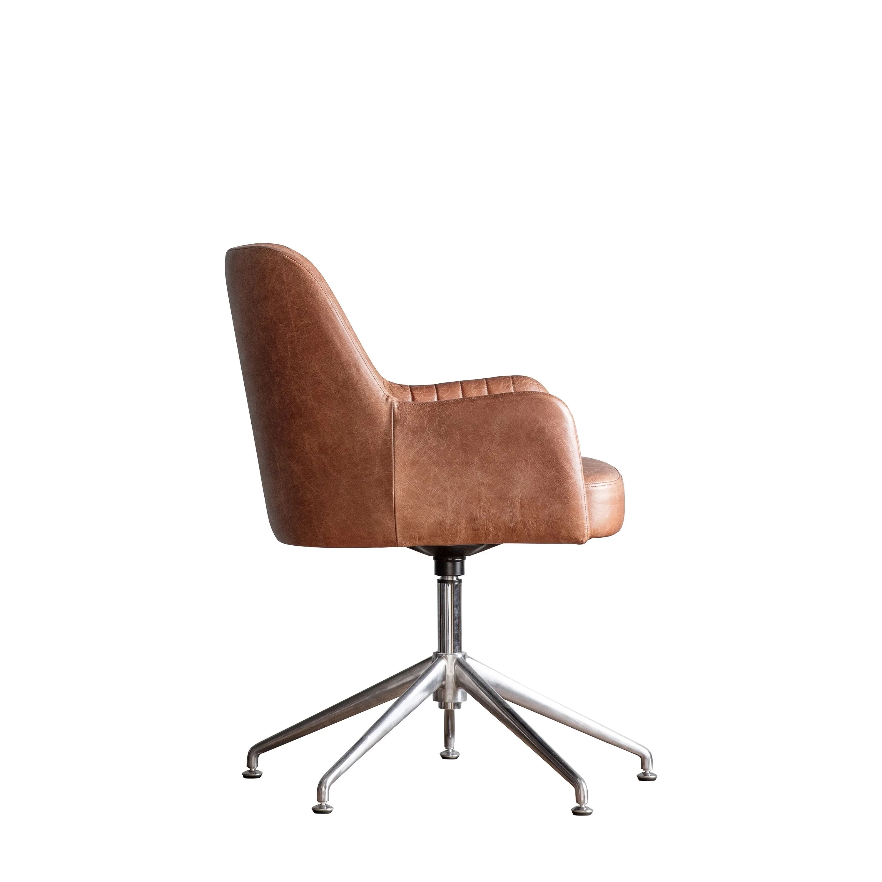 Ashcroft Swivel Chair – Vintage Brown - Image 3