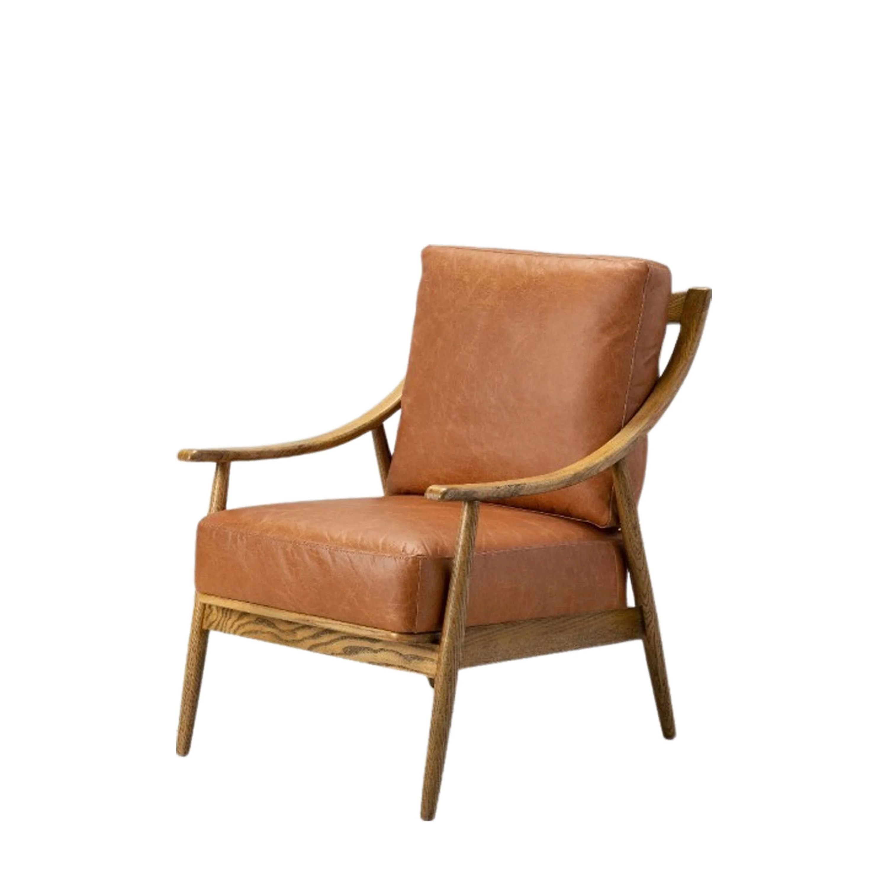 Atlas Armchair – Brown Leather - Image 2