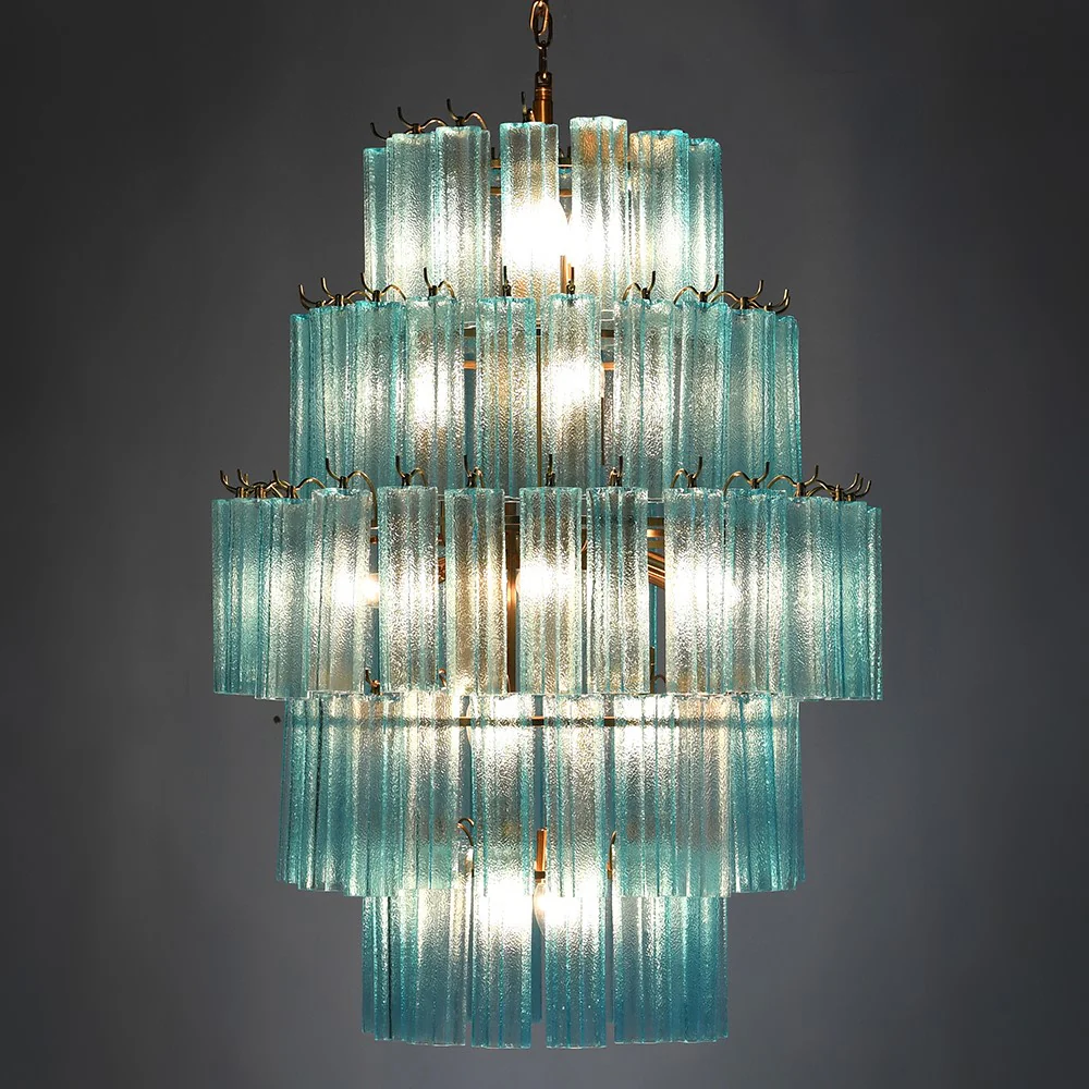 Azurine Tiered Chandelier with Blue Glass - Image 3