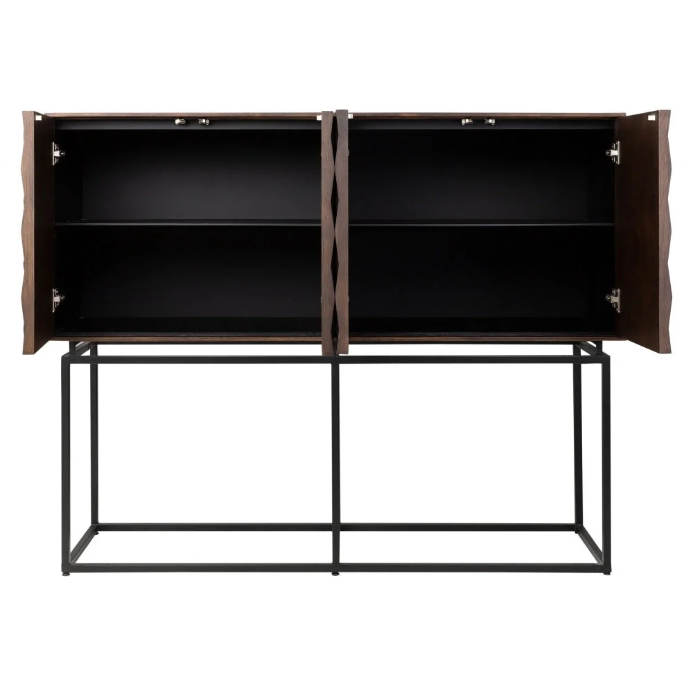 Bartholemew Cabinet with Mindi Wood and Dark Brass Metal - Image 2