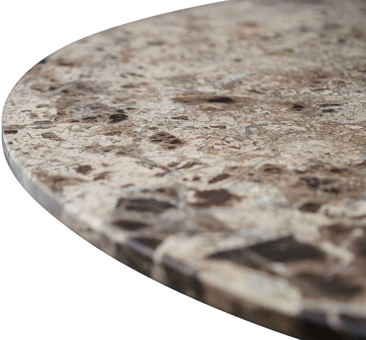 Baudillane Side Table with Brown Marble and Brushed Gold Legs - Image 4