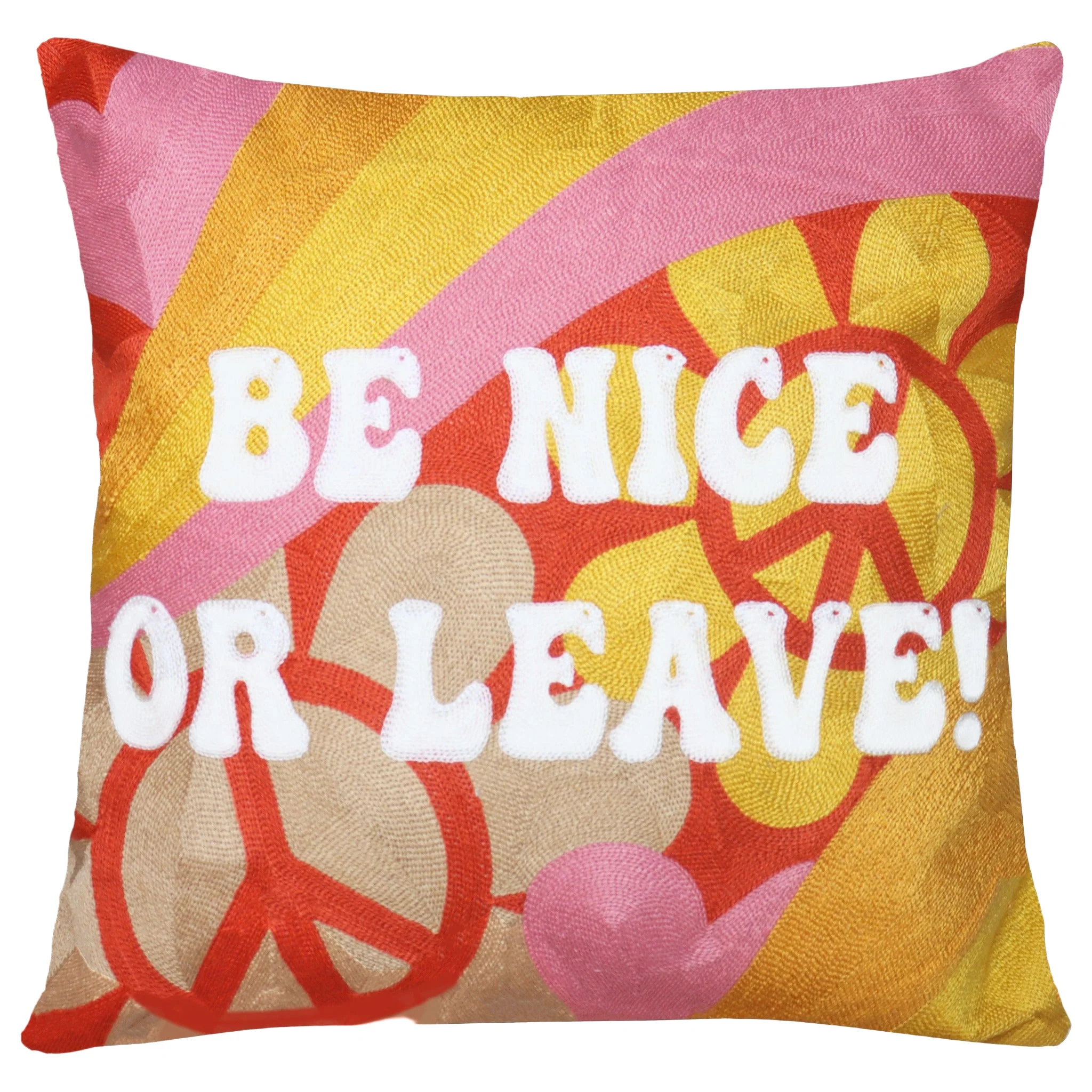 The Pillow Drop Be Nice or Leave Needlepoint Cushion