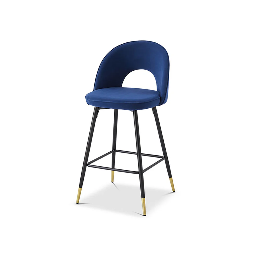 Berkeley Designs Hoxton Bar Stool In Blue Velvet - Image 2