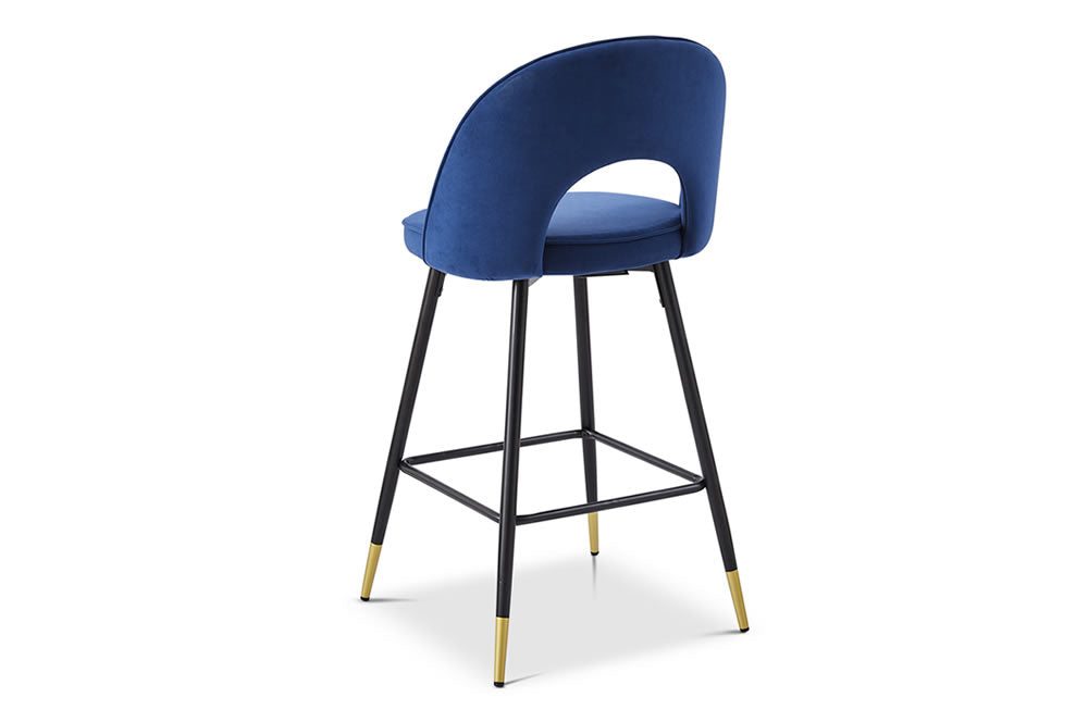 Berkeley Designs Hoxton Bar Stool In Blue Velvet - Image 4