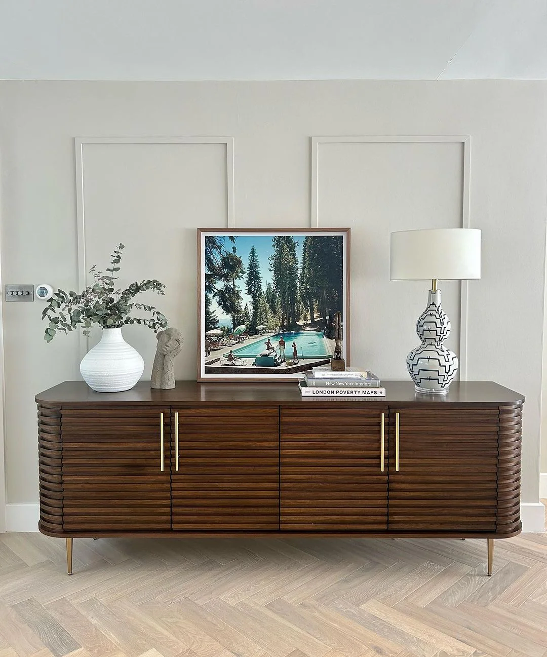 Berkeley Designs Paris Sideboard with Natural Walnut Veneer and Brass - Image 3