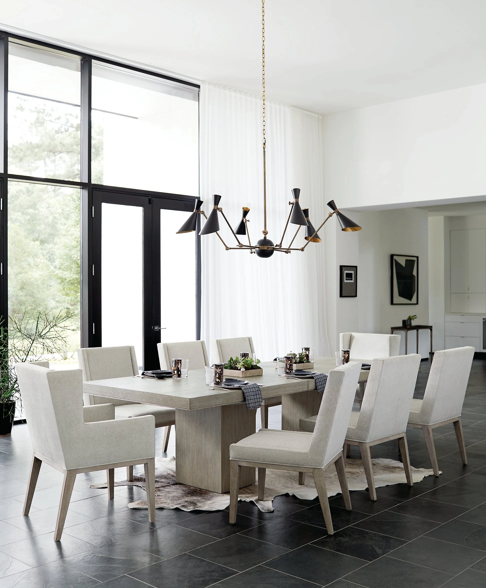 Bernhardt Linea Dining Arm Chair – Cerused Greige - Image 3