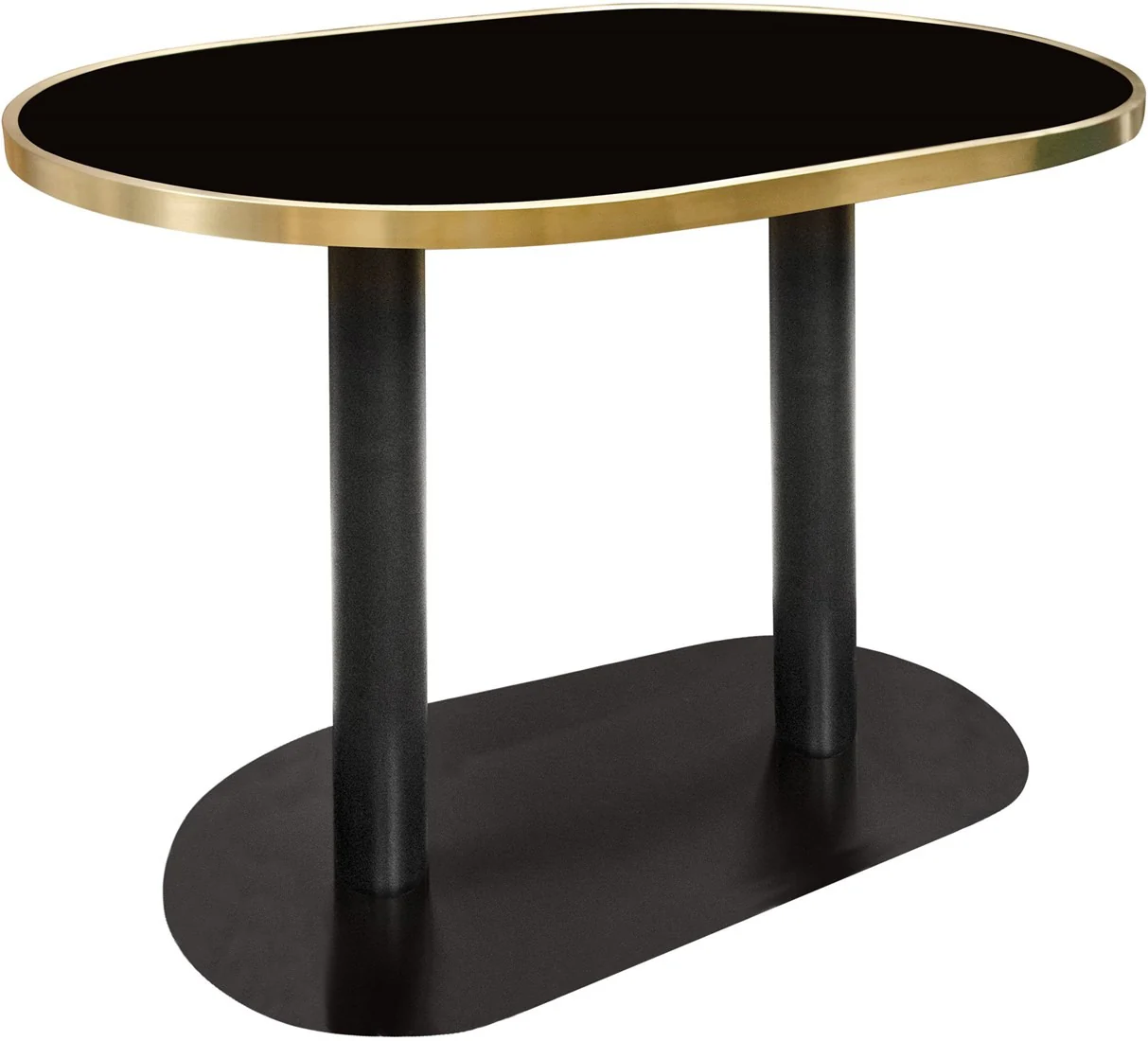 Kaisley Dining Table with Brushed Gold and Glass - 110cm - Image 2