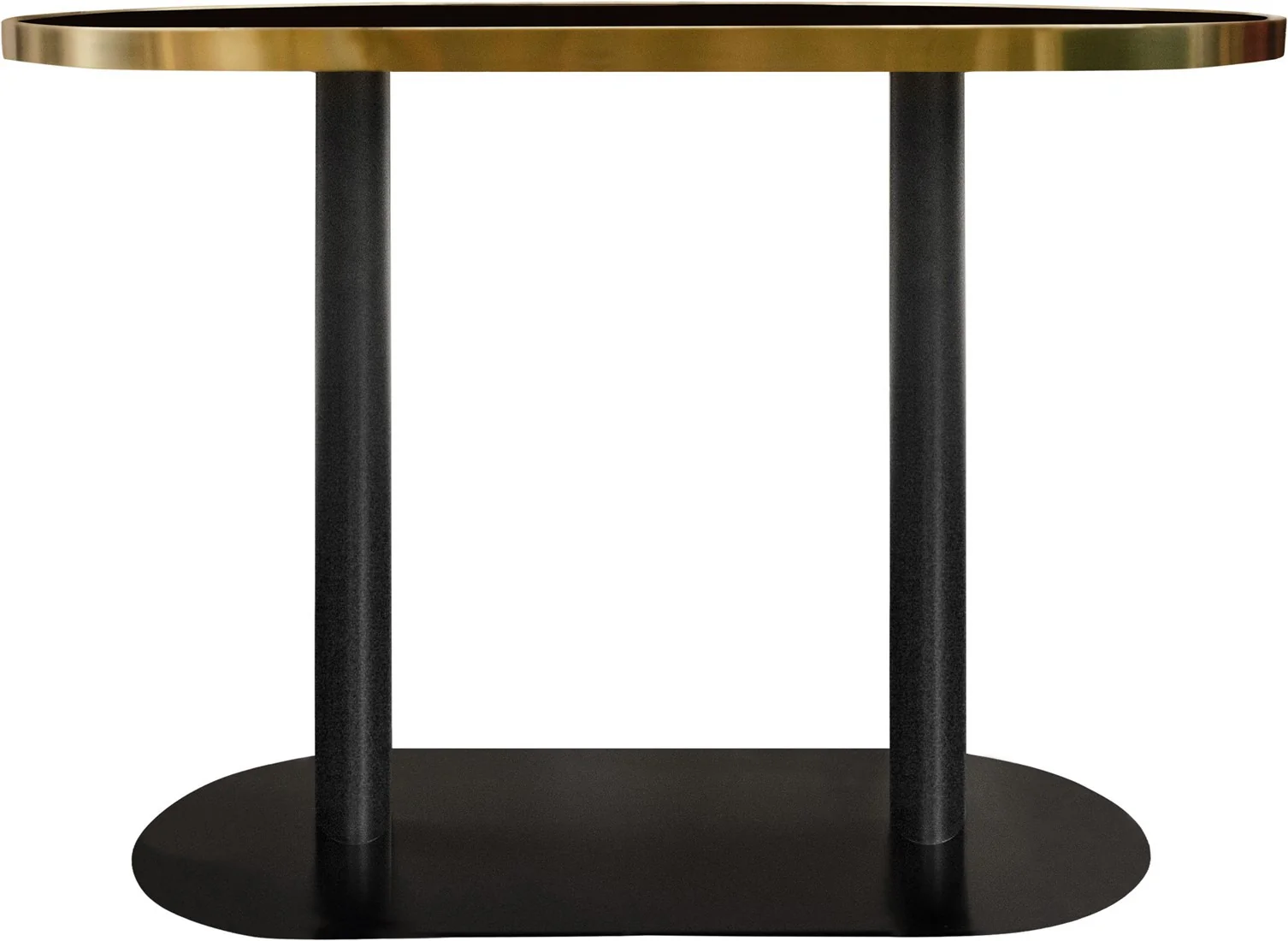 Kaisley Dining Table with Brushed Gold and Glass - 110cm - Image 3