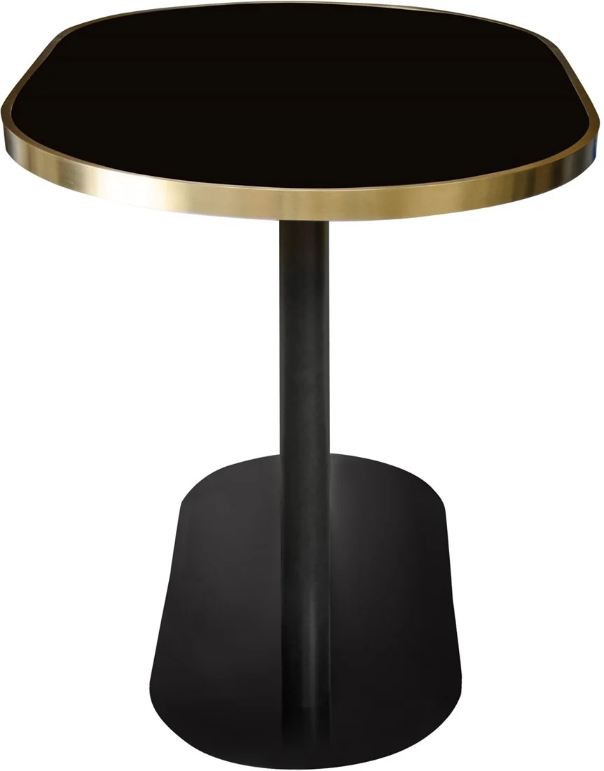 Kaisley Dining Table with Brushed Gold and Glass - 110cm - Image 6