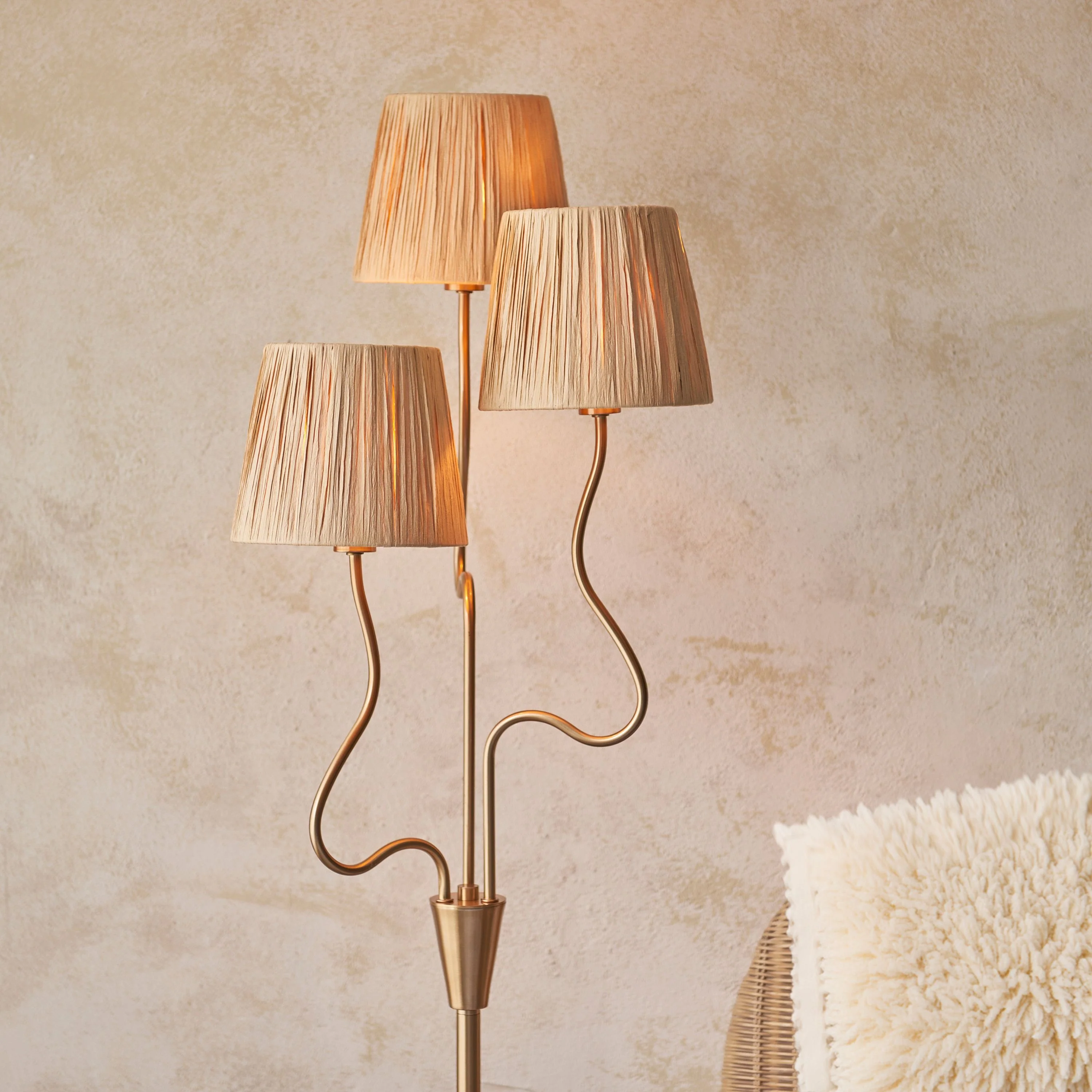 Branchlight 3 Light Floor Lamp – Brushed Aged Brass - Image 3