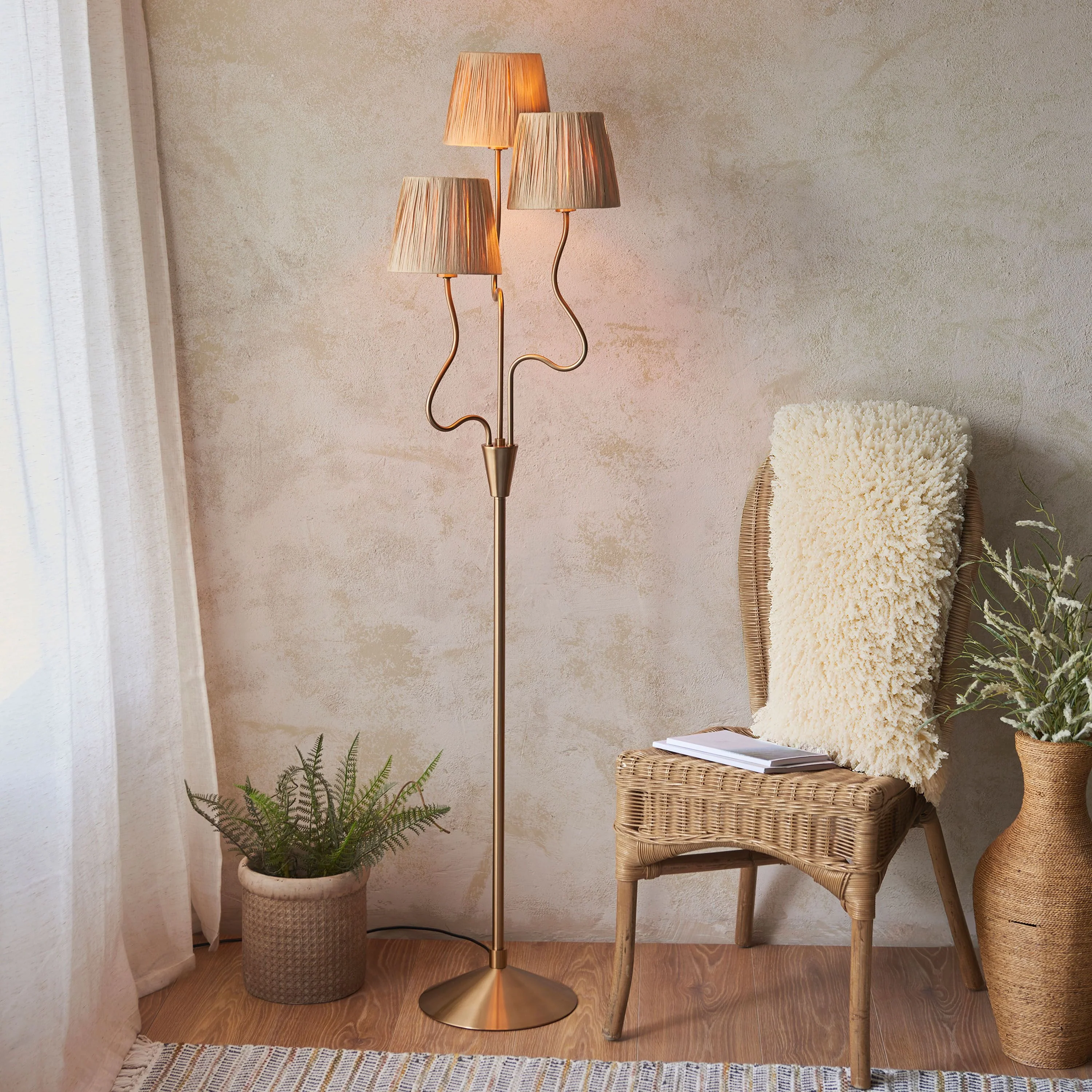 Branchlight 3 Light Floor Lamp – Brushed Aged Brass - Image 5
