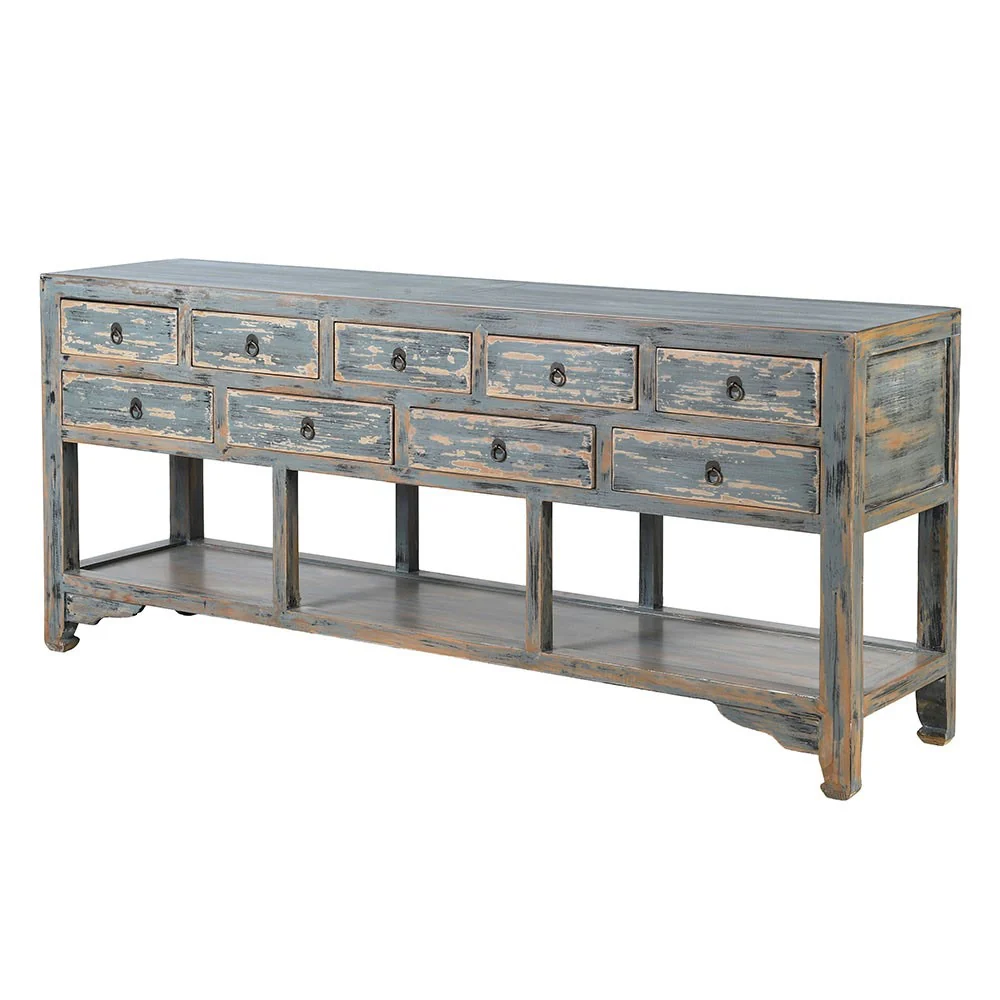 Brayden 9 Drawer Sideboard with Grey-wash Finish