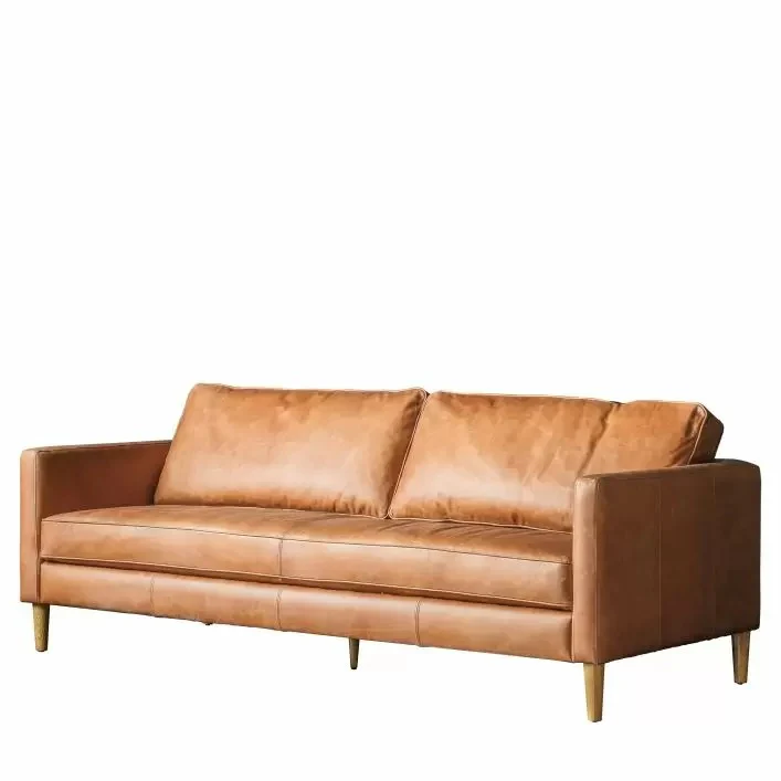 Buckley Vintage Brown Leather Sofa – 3 Seater - Image 2