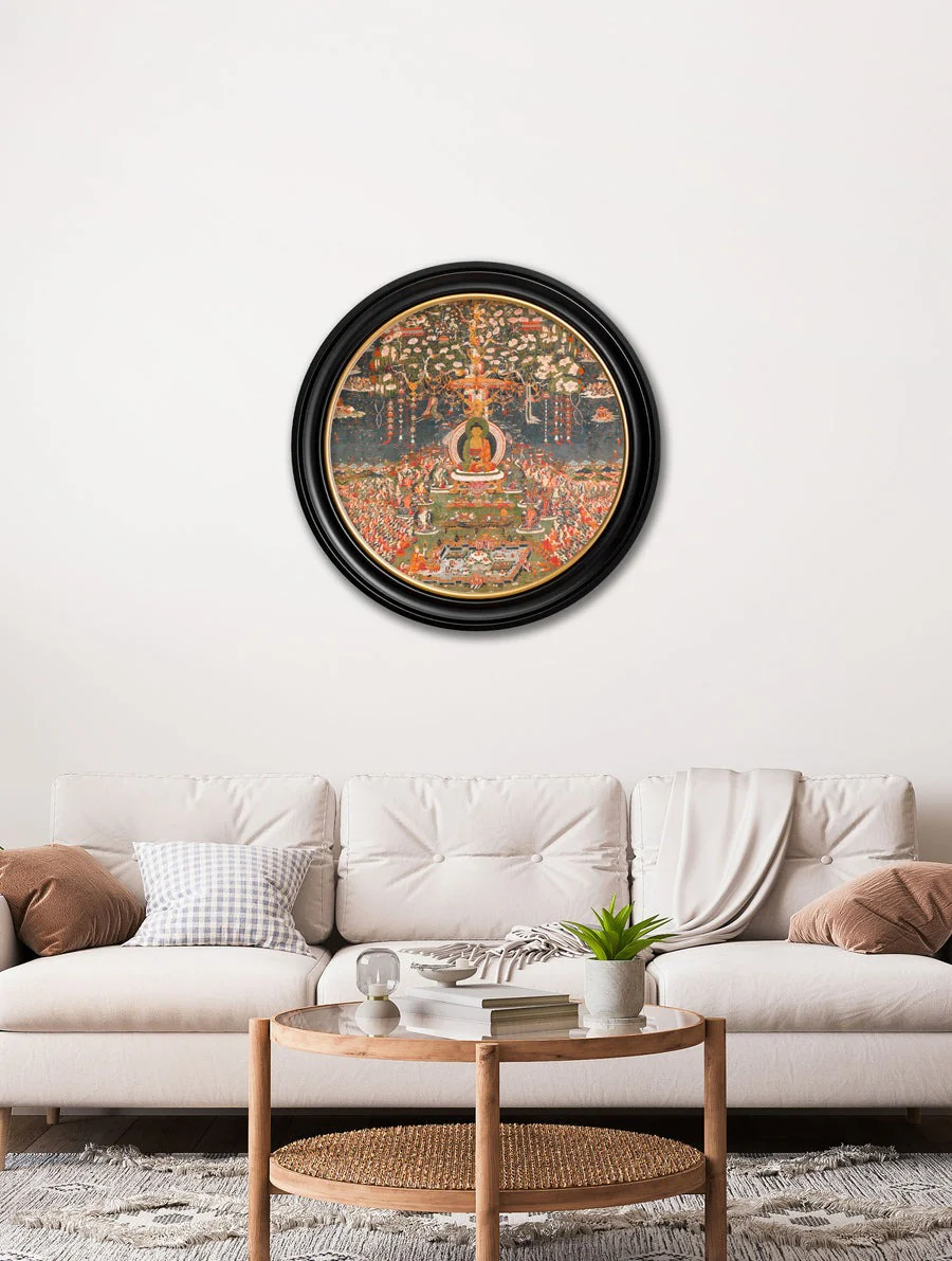 Buddha of the Western Pure Land – Oxford Round Framed Print - Image 2