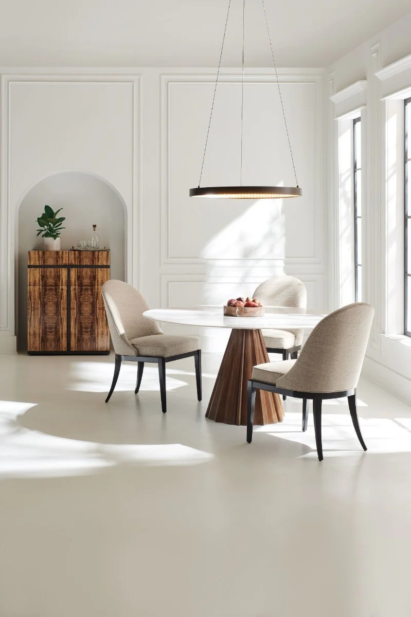 Caracole Natural Choice Dining Chair – Carina Parchment Fabric - Image 4