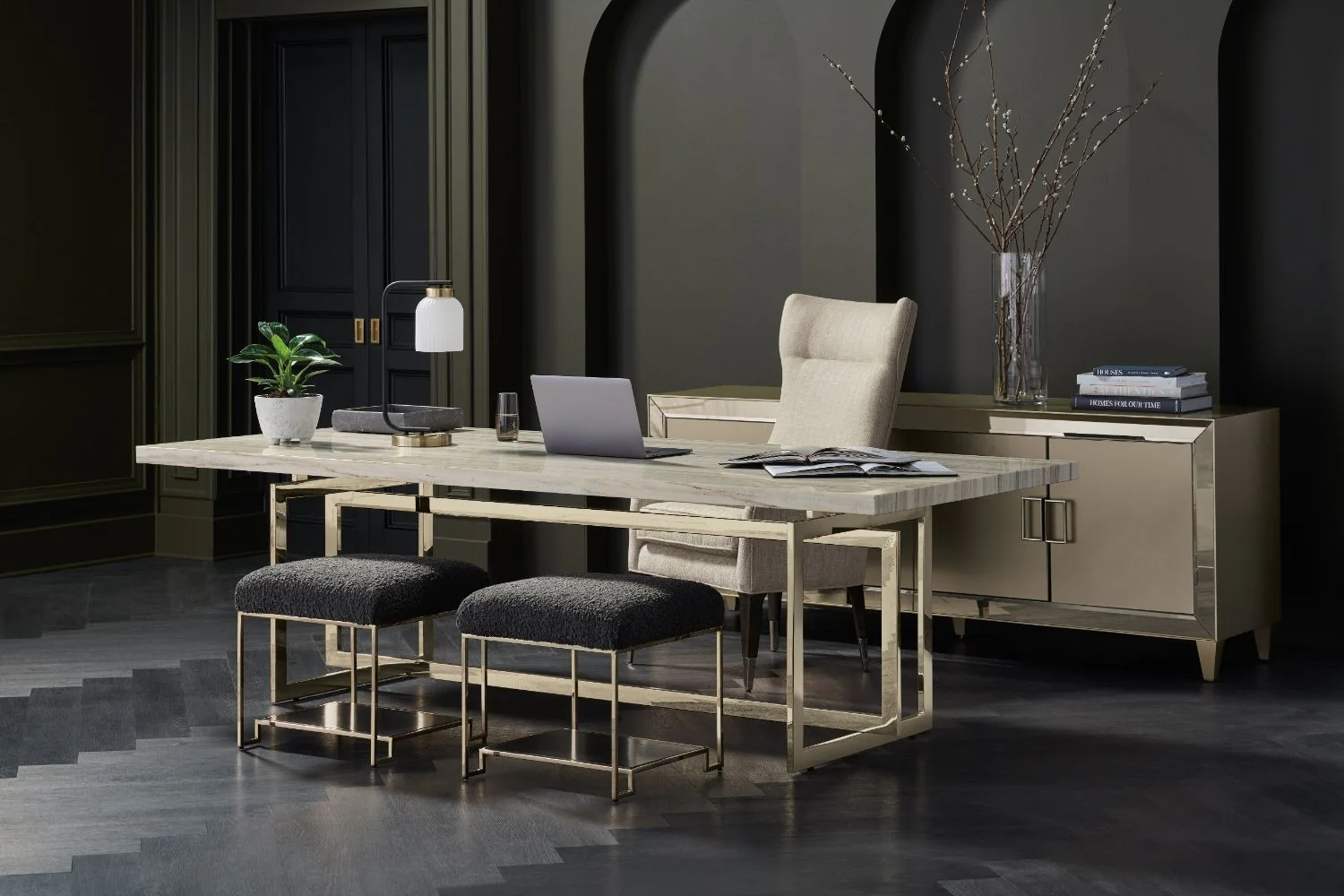 Caracole Perfect Pairing Wing Chair – Lombardia Champagne - Image 8
