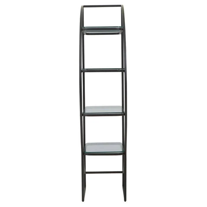 Caterina Left Half-moon Shelving Unit – Black Finish - Image 3