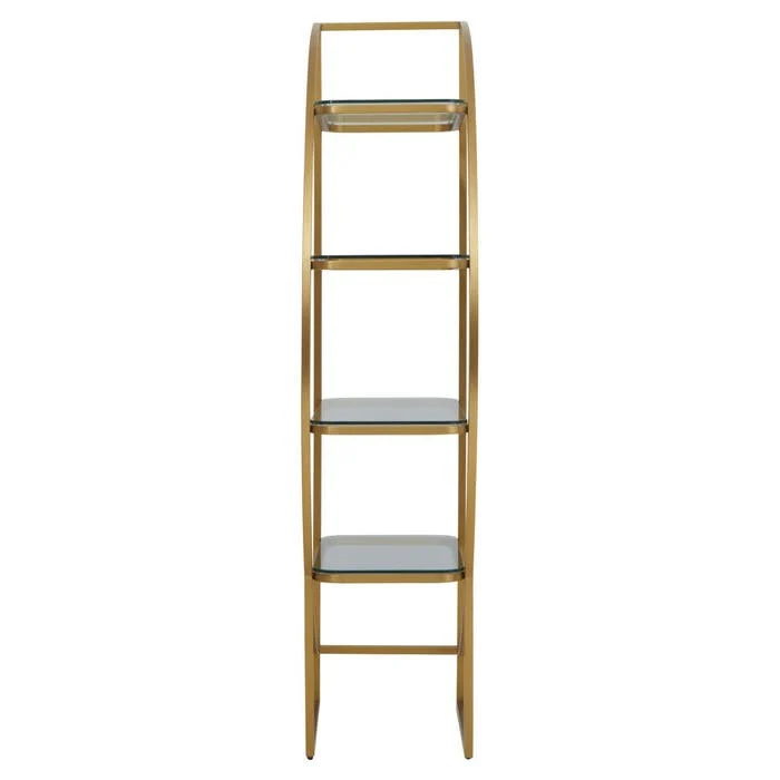 Caterina Right Half-moon Shelving Unit – Gold Finish - Image 3